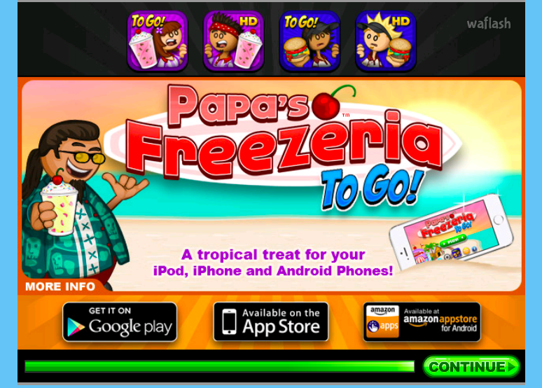 Papa's Freezeria on 66ez