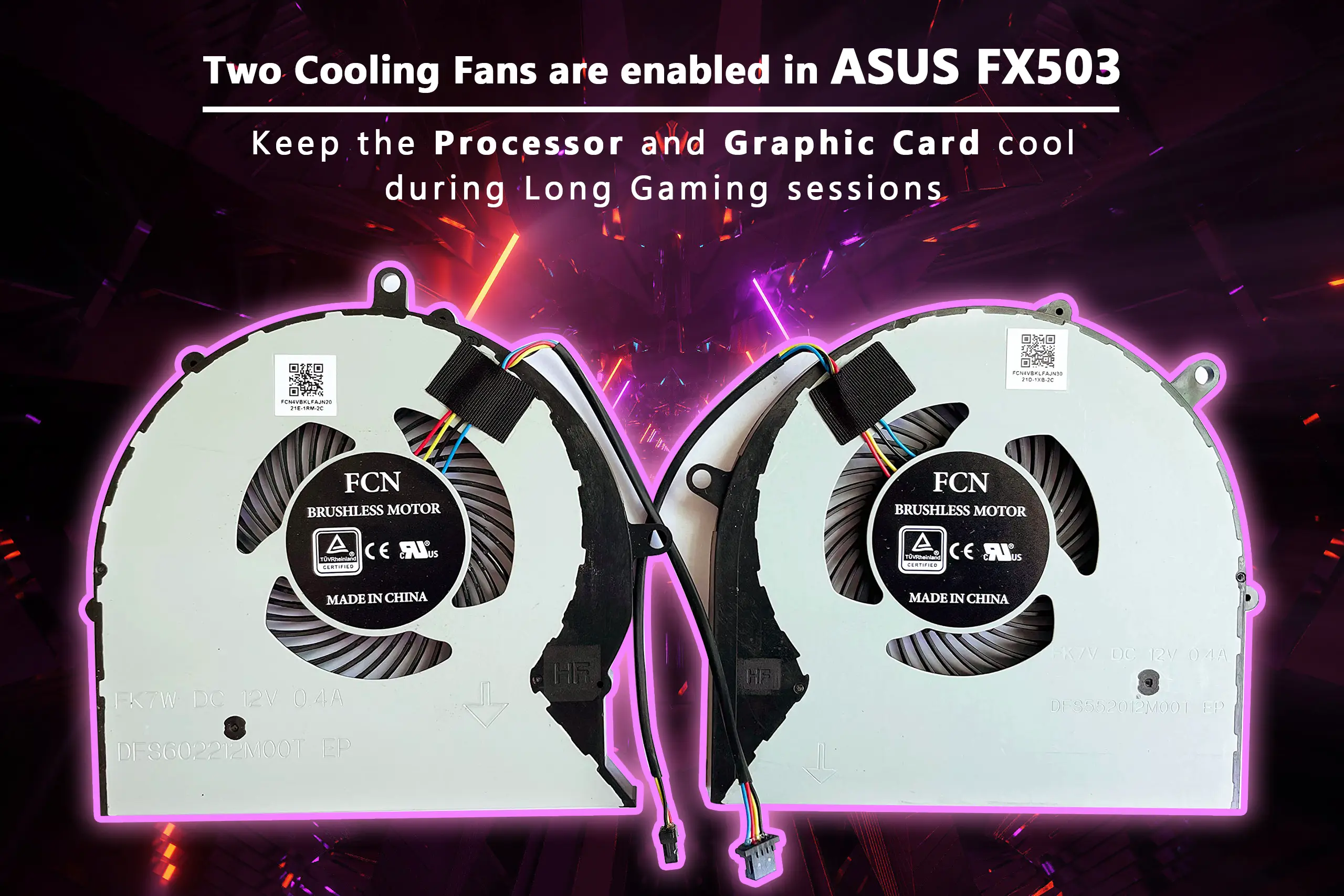 Cooling fans of gaming laptop
