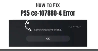 PS5 ce-107880-4 Error